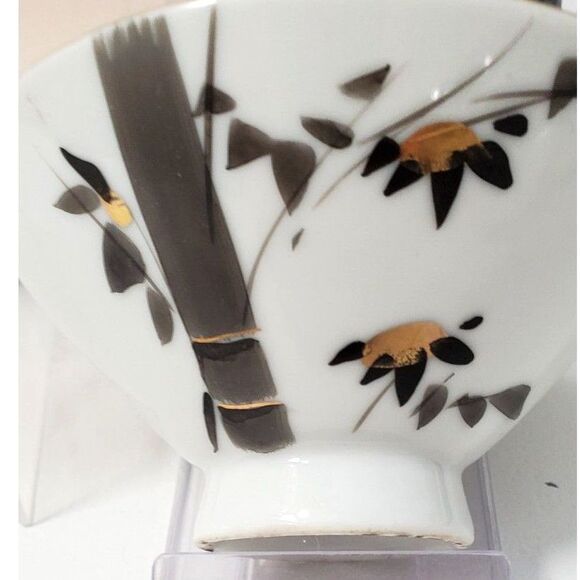 Asian Rice Bowls (4) Bamboo Decorations with 2 Rice Spoons ~Vintage~ - Picture 3 of 5